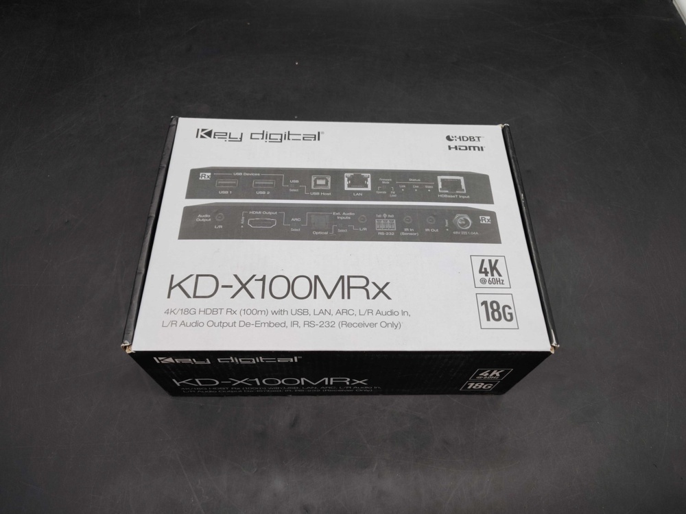 1582312-2 HDBaseT receiver - Key Digital KD-X100MRx, 4K, USB