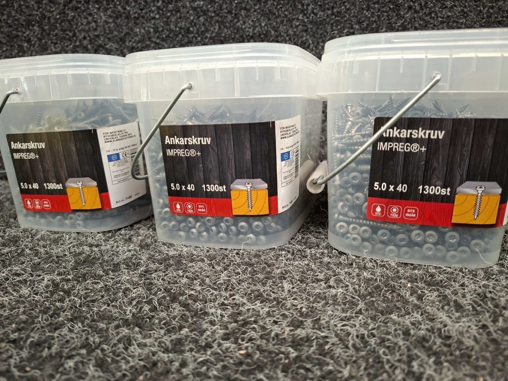 1581571-2 3900 pcs Anchor screw 5.0x40mm, Gunnebo