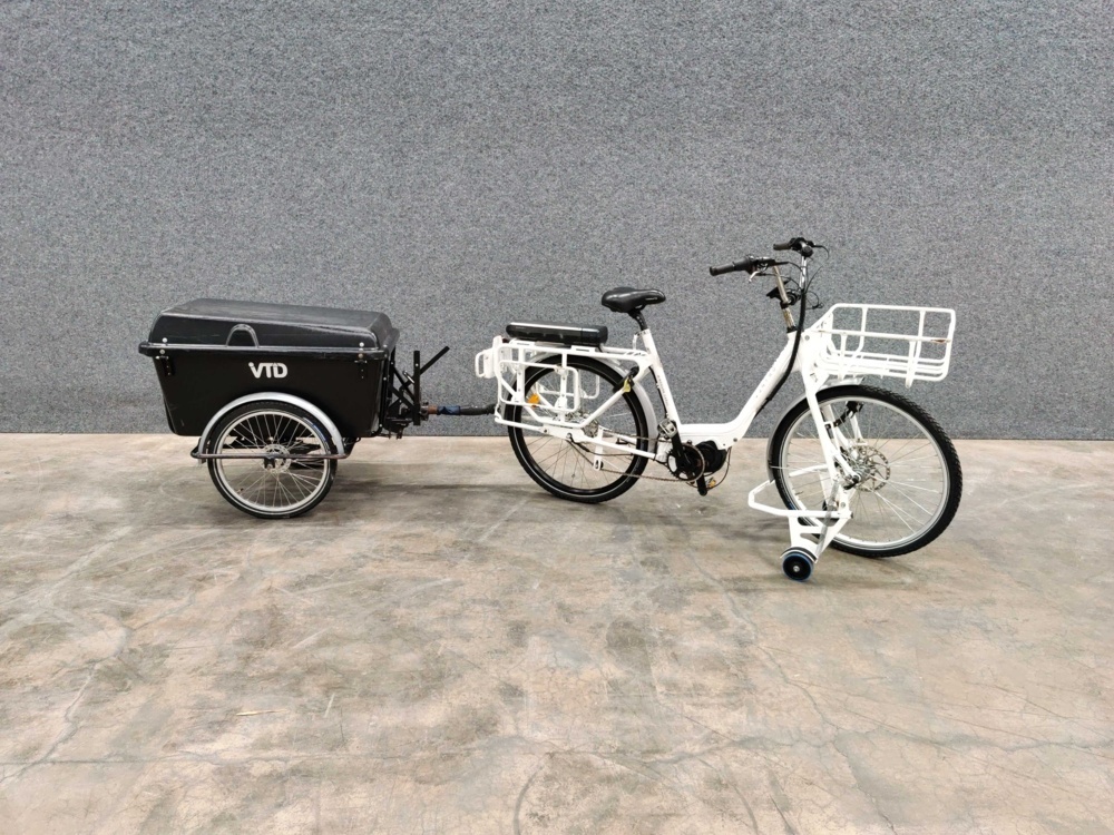 1582258-1 Elcykel Monark Cargo med cykelvagn