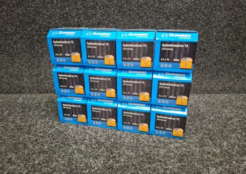 3000 pcs Chipboard screws TX 4.2x75mm, Gunnebo