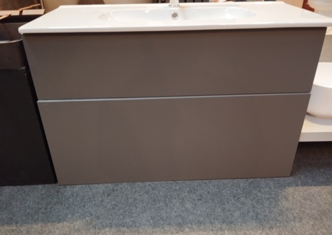 Kommod med tvättställ och blandare - Dansani, 100 × 45 cm, grå