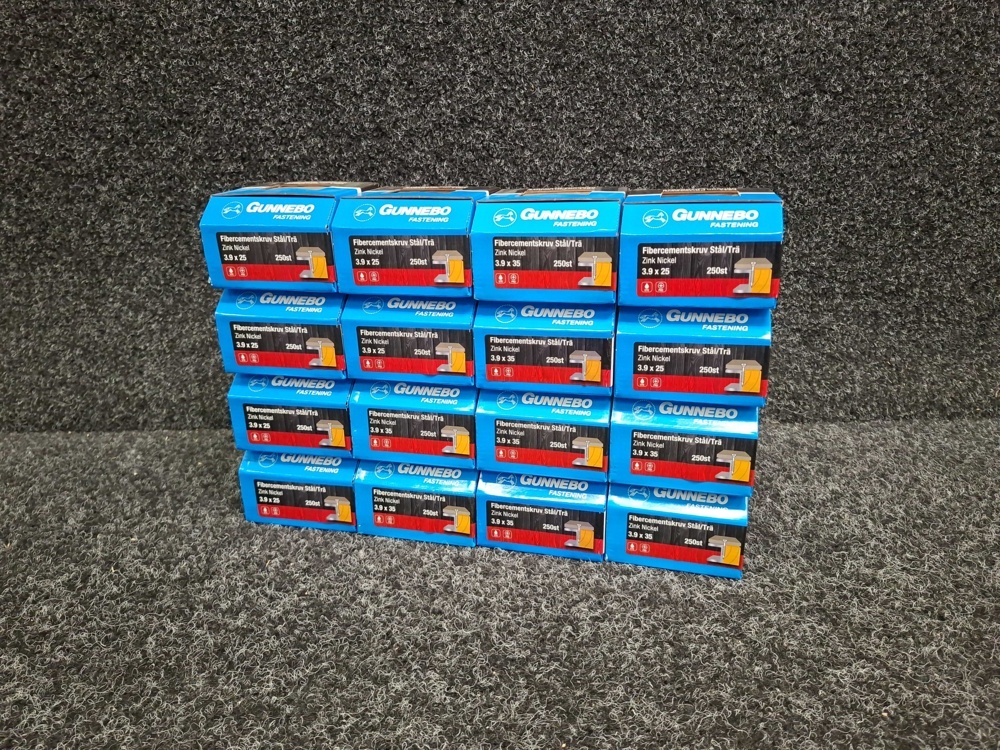 1581583-1 4000 pcs Fiber cement screws Steel/Wood 3.9x25 & 3.9x35mm, Gunnebo