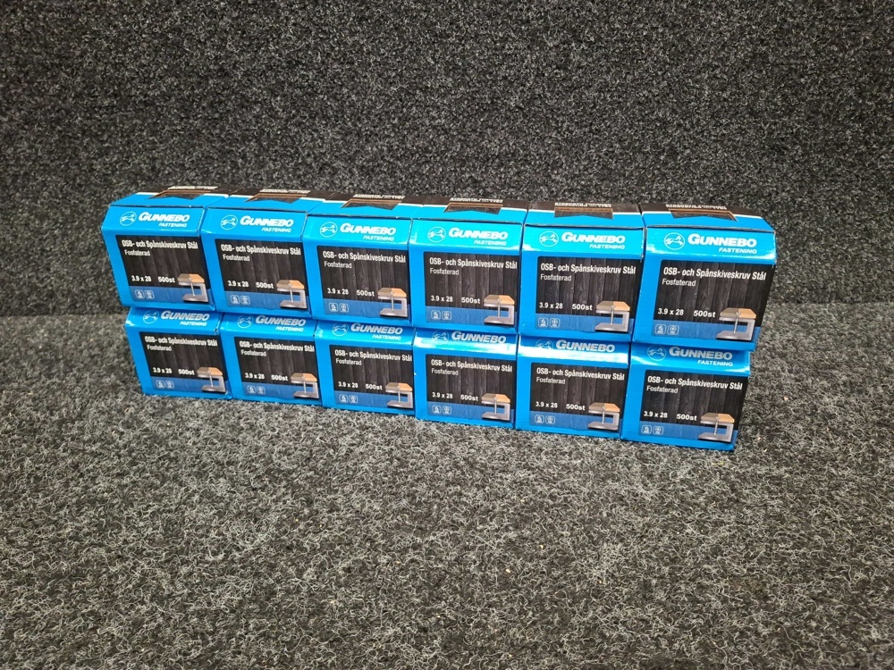 1581584-1 6000 pcs OSB and Chipboard Screws Steel 3.9x28mm, Gunnebo