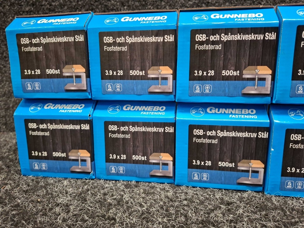 1581584-2 6000 pcs OSB and Chipboard Screws Steel 3.9x28mm, Gunnebo