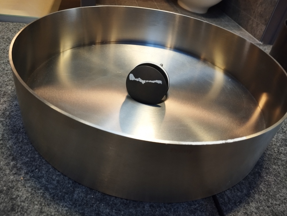 1581332-2 Runt tvättställ - Scandtap, Ø 38 cm, borstat rostfritt