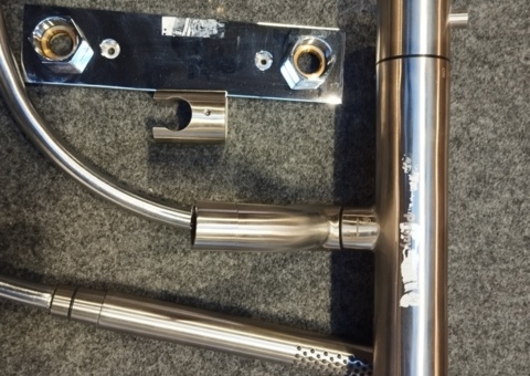 Badkarsblandare med handdusch - Scandtap, borstat rostfritt
