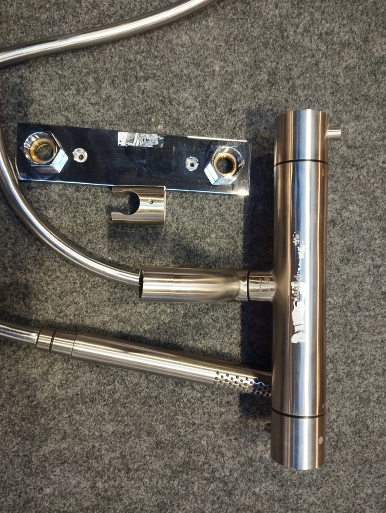 1581336-1 Bath mixer with hand shower - Scandtap, brushed stainless steel