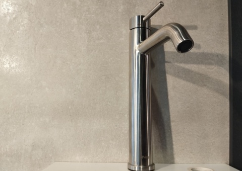 Tvättställsblandare - Scandtap, hög modell, borstat rostfritt