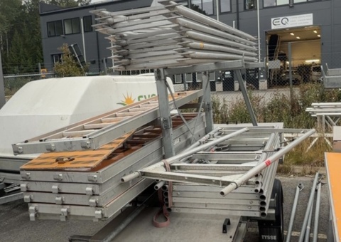 Scaffolding trailer with aluminum scaffolding - Tysse -2021