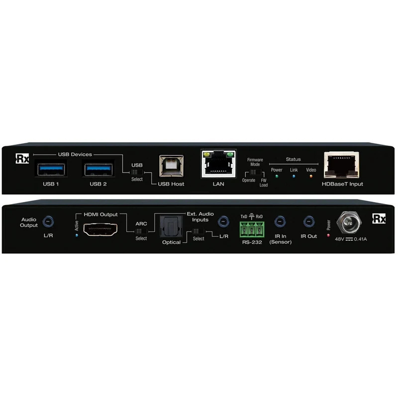 1582312-1 HDBaseT receiver - Key Digital KD-X100MRx, 4K, USB