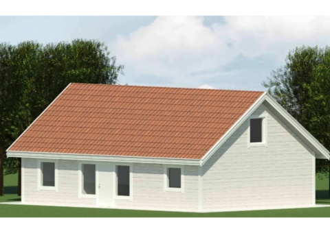 Frame for a one and a half storey house of approximately 155 square meters
