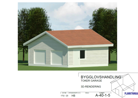 Frame double garage of approximately 60 square meters