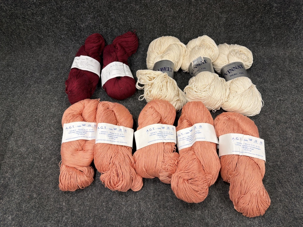 1582644-1 10 skeins of cable-twisted cotton yarn 200g