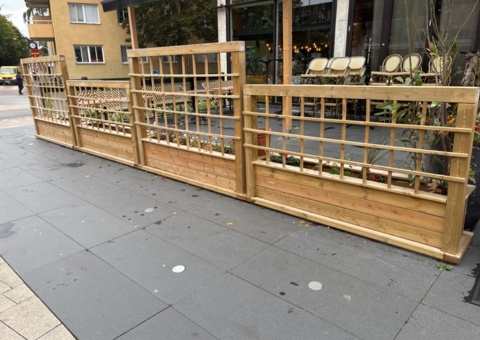 Wooden flower boxes with trellis 4 pcs