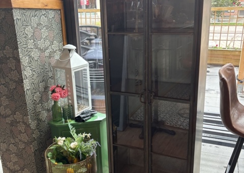 Restaurant interior - Cabinets, pots, etc.