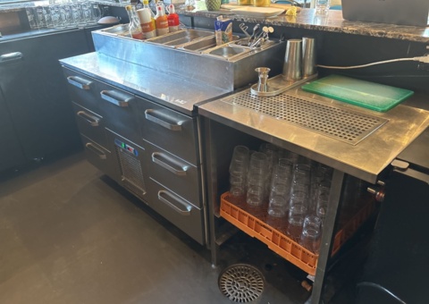 Bar counter and storage bench