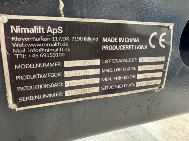 1406085-14 Nimalift billyft – max belastning 5 000 kg