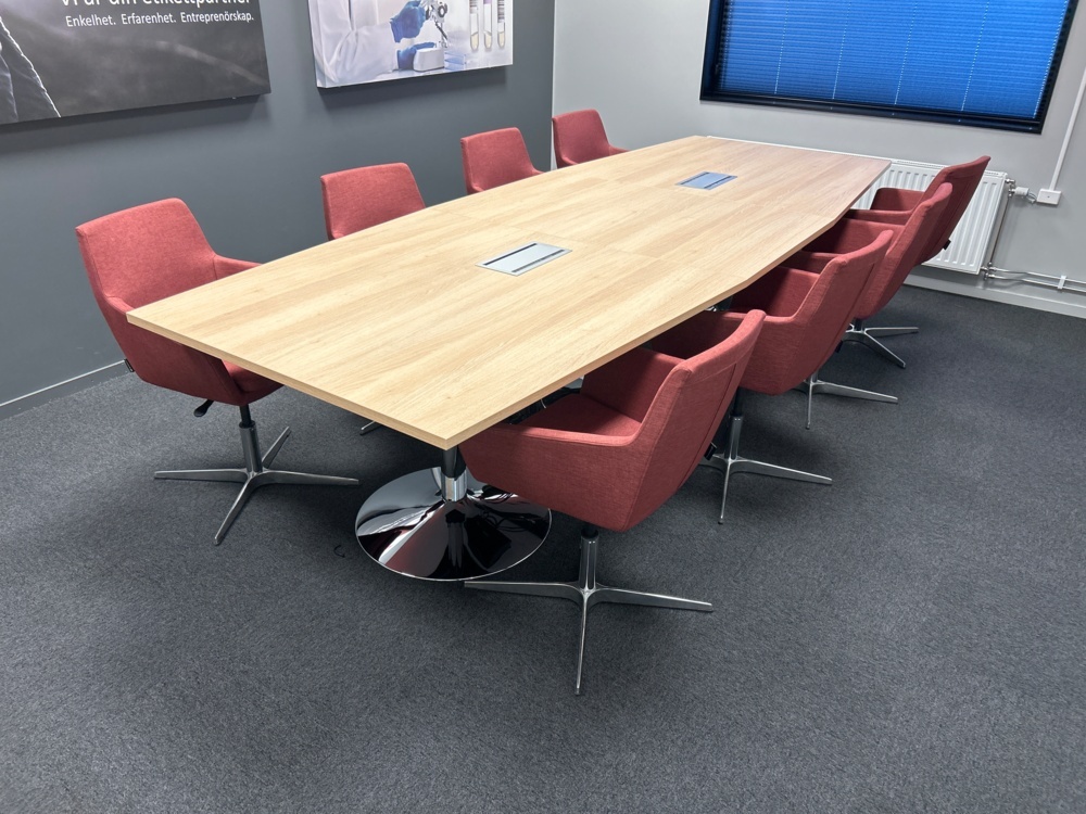 1545990-2 Conference furniture - conference table AJ products, 8 chairs and cabinets