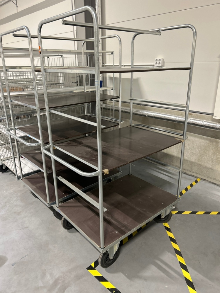 1545997-2 Storage trolleys 6 pcs with shelves