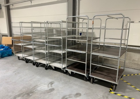 Storage trolleys 6 pcs with shelves