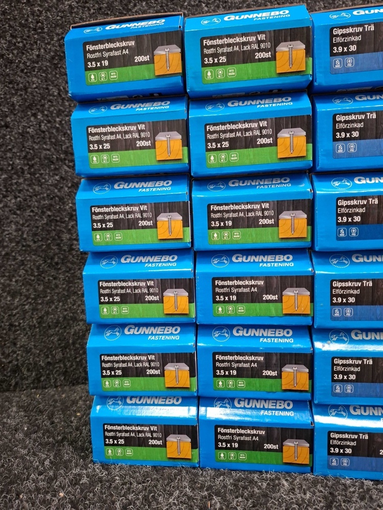 1581593-2 7800 pcs Window sheet metal screws & Drywall screws, Gunnebo