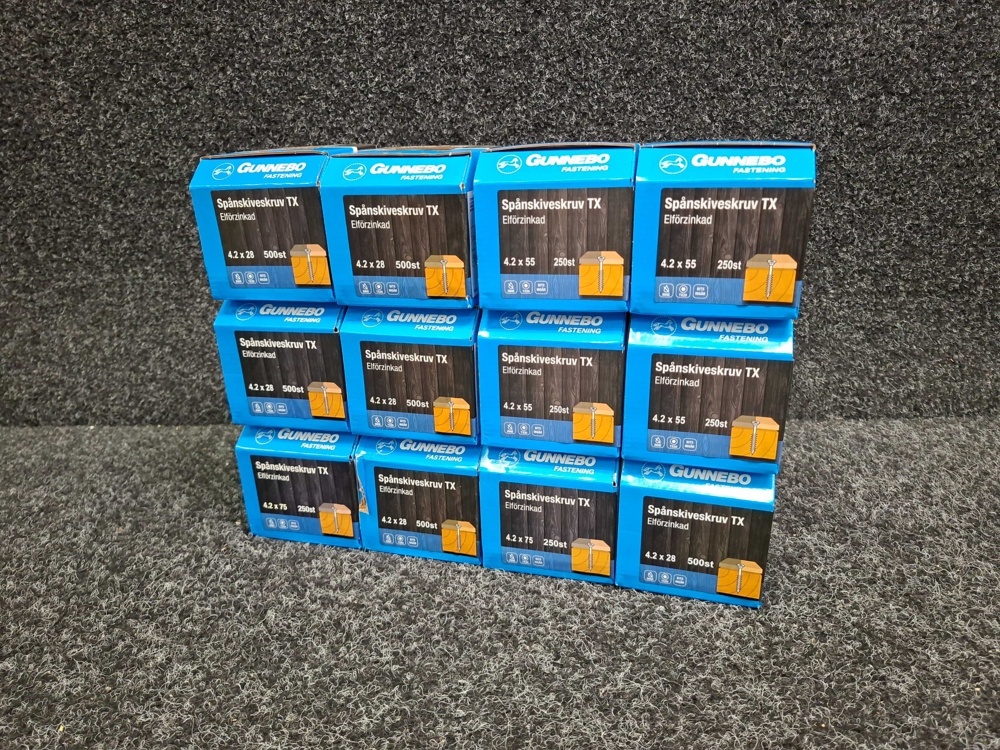 1581601-1 4500 pcs Chipboard screws TX, Gunnebo