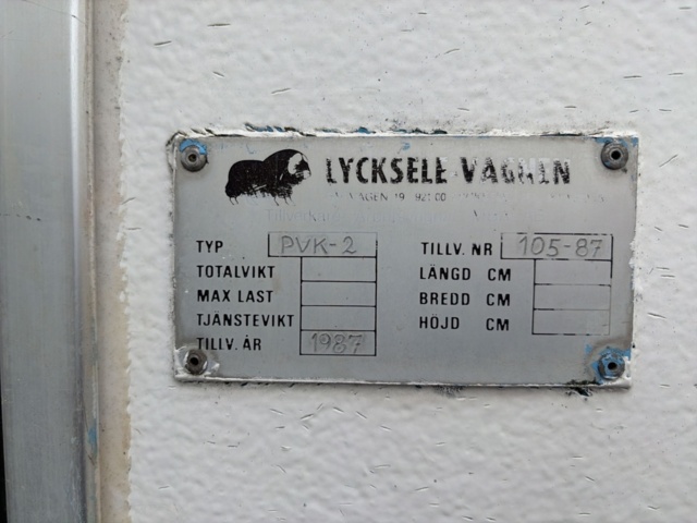 1525519-27 Manskapsvagn med inredning - Lycksele-Vagnen PVK-2 -1987
