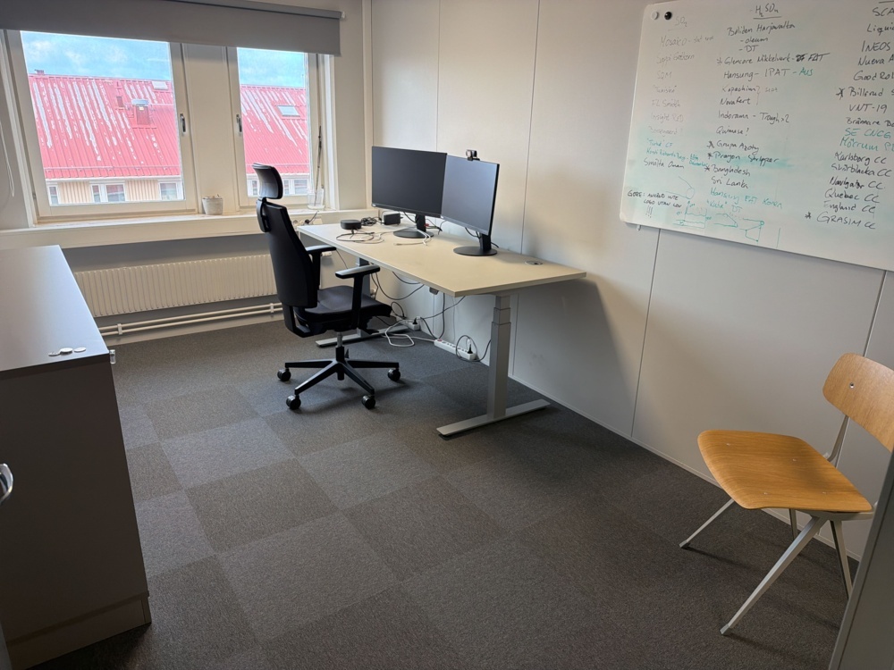 1566108-1 Office workplace with office furniture and screens