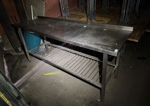 Stainless steel kitchen counter with undershelf