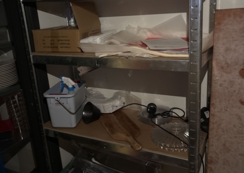 Shelves with contents