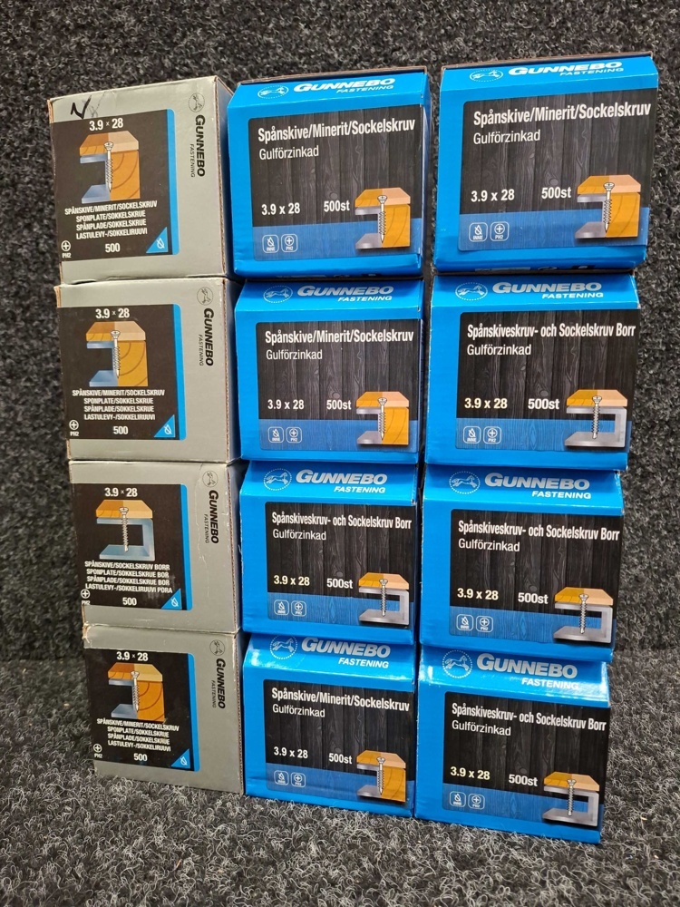 1581606-2 6000 pcs Chipboard/Minerit/Socket screw 3.9x28mm, Gunnebo