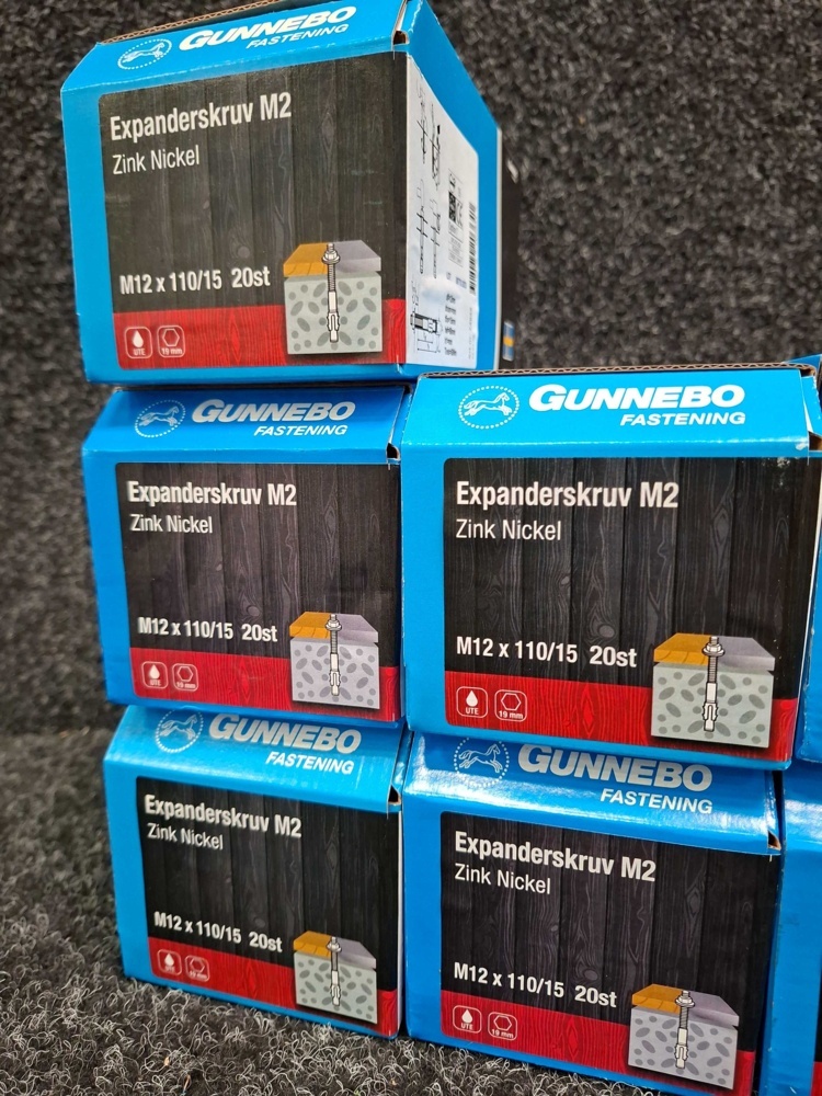 1581614-2 140 pc Expander screw M2 M12x110/15 & M12x80/5mm, Gunnebo