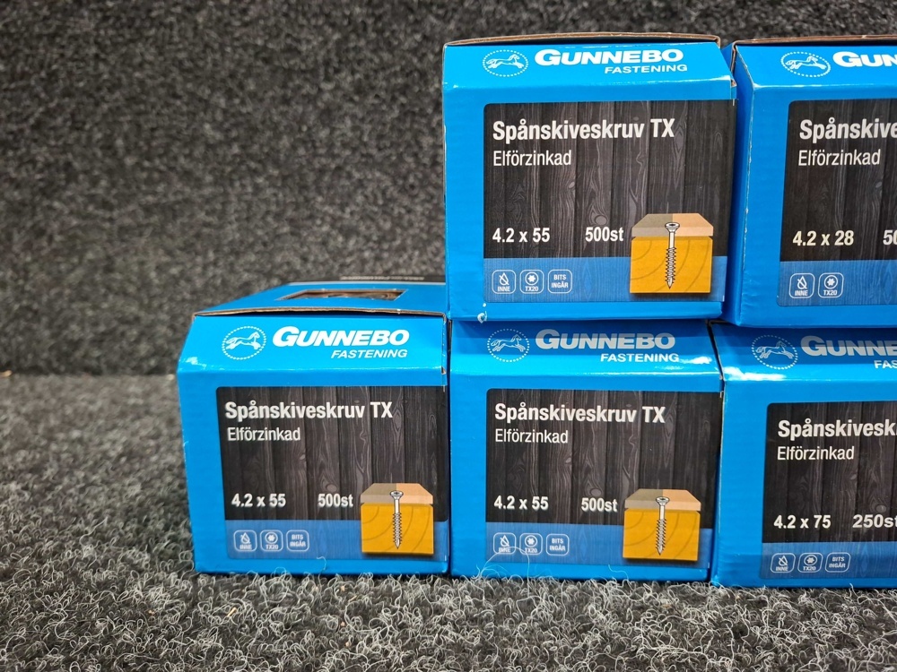 1581615-2 2750 pcs Chipboard screws TX, Gunnebo