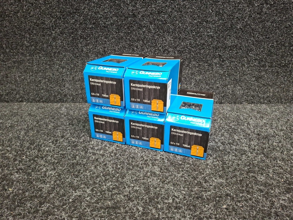 1581617-1 500 pcs Tub adjustment screw 6.0x110mm, Gunnebo