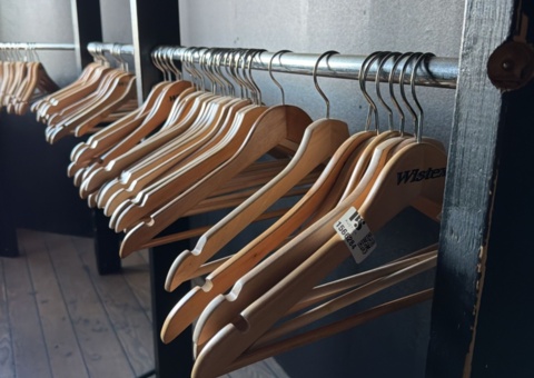 Collection of wooden hangers