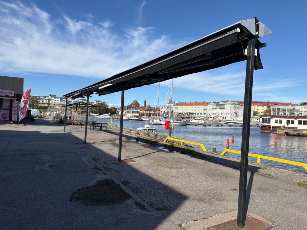 1566287-2 Awning on metal frame - approximately 17 m wide