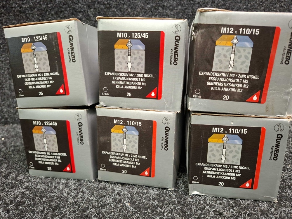 1581624-2 135 st Expanderskruv M2 M10x125/45 & M12x110/15mm, Gunnebo