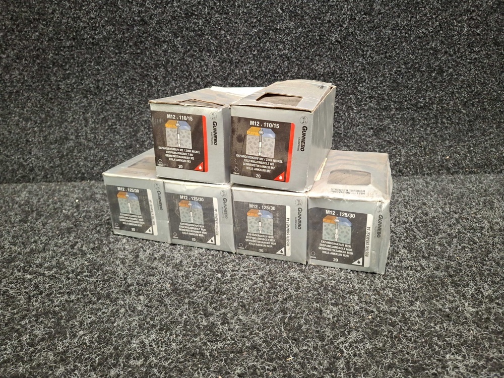 1581625-1 120 pc Expander screw M2 M12x110/15 & M12x125/30mm, Gunnebo