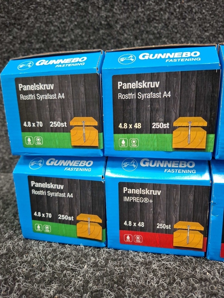 1581631-2 3000 pc Panel screw 4.8x70 & 4.8x48mm, Gunnebo