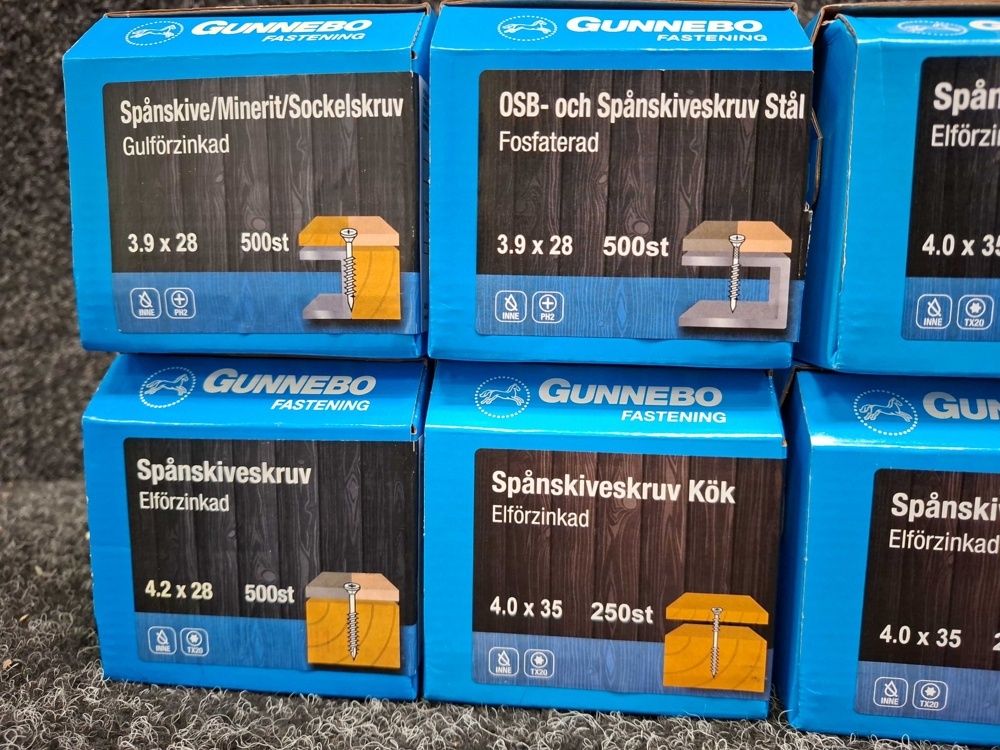 1581632-2 2750 pcs OSB/Minerit/Plinth screws & Chipboard screws, Gunnebo