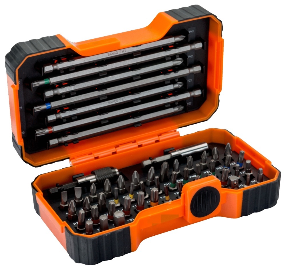 1583296-1 Bit sets, 8 pcs - Bahco, 54 pieces per set