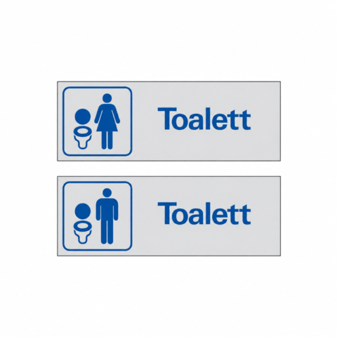Toalettskyltar, 30 st - Systemtext, dam och herr, aluminium, 225 × 80 mm på auktion i Skåne, Helsingborg hos PS Auction