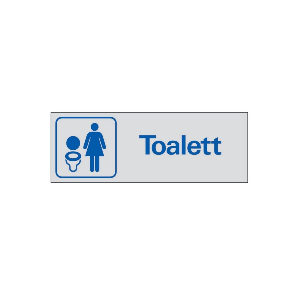1584587-2 Toalettskyltar, 30 st - Systemtext, dam och herr, aluminium, 225 × 80 mm