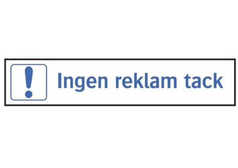 Information signs, 120 pcs - Systemtext, Ingen reklam tack, 100 × 20 mm
