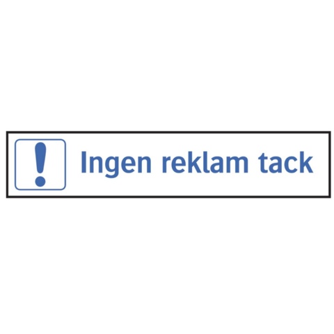 Informationsskyltar, 120 st - Systemtext, Ingen reklam tack, 100 × 20 mm på auktion i Skåne, Helsingborg hos PS Auction
