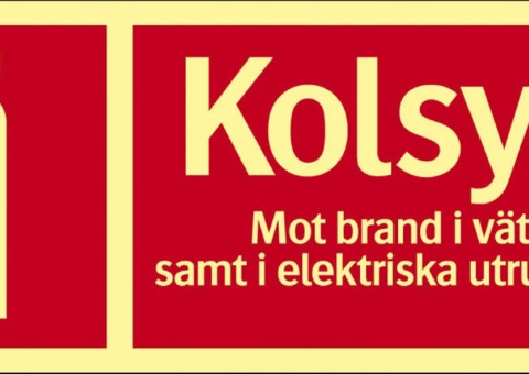 Fire safety signs, 25 pcs - Systemtext, Carbon dioxide, 250 × 100 mm