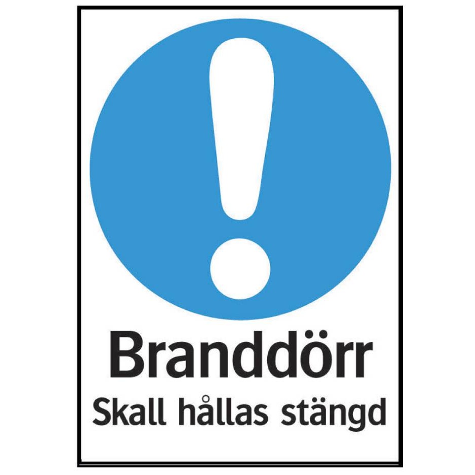 1584602-1 Brandskyltar, 25 st - Systemtext, Branddörr skall hållas stängd, 210 × 297 mm