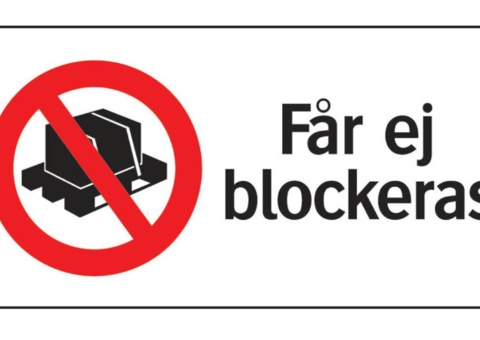 Prohibition signs, 25 pcs - Systemtext, Do not obstruct, 210 × 105 mm