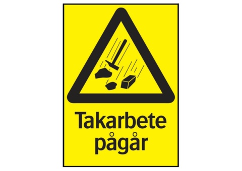 Warning signs, 30 pcs - Systemtext, Roof work in progress, 210 × 297 mm