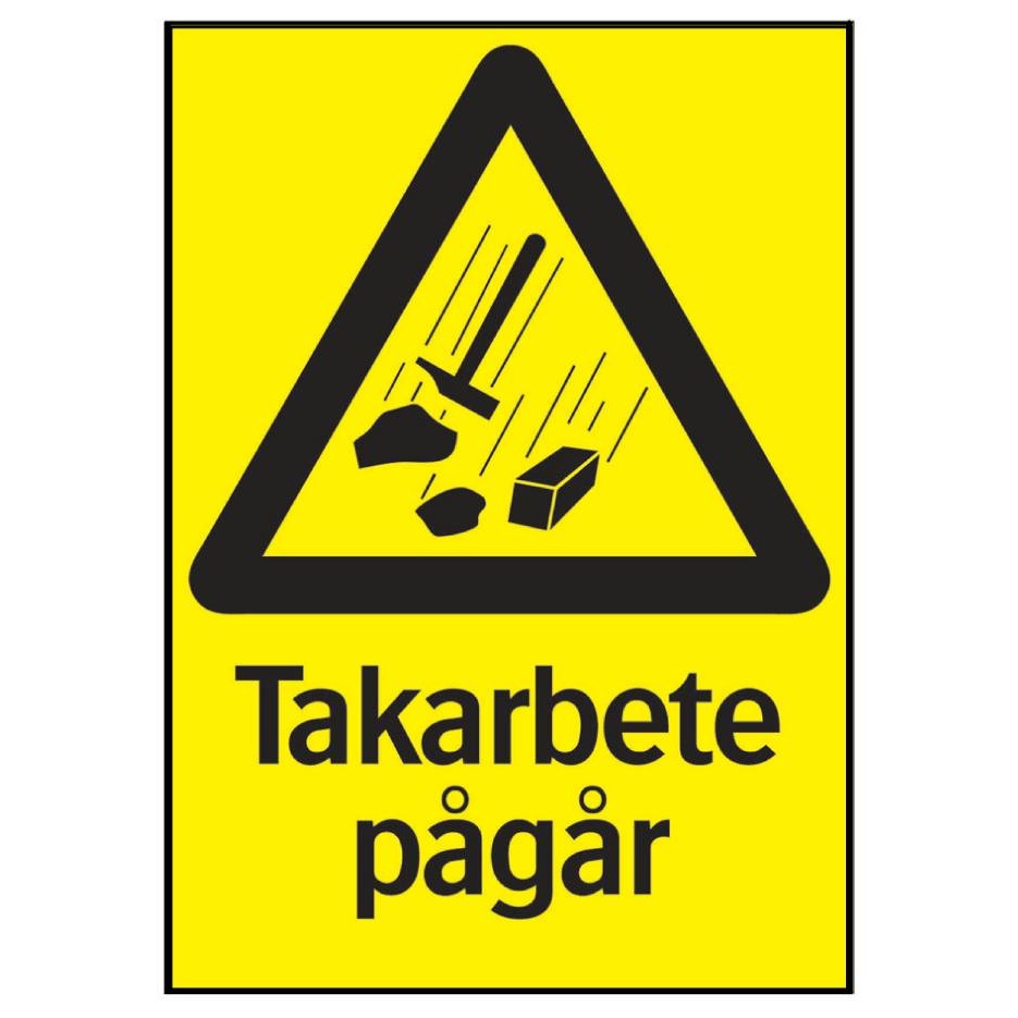 1584610-1 Varningsskyltar, 30 st - Systemtext, Takarbete pågår, 210 × 297 mm